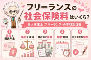 フリーランスの社会保険料はいくら？個人事業主（フリーランス）の年収別目安を解説する個人事業主（フリーランス）向け図解