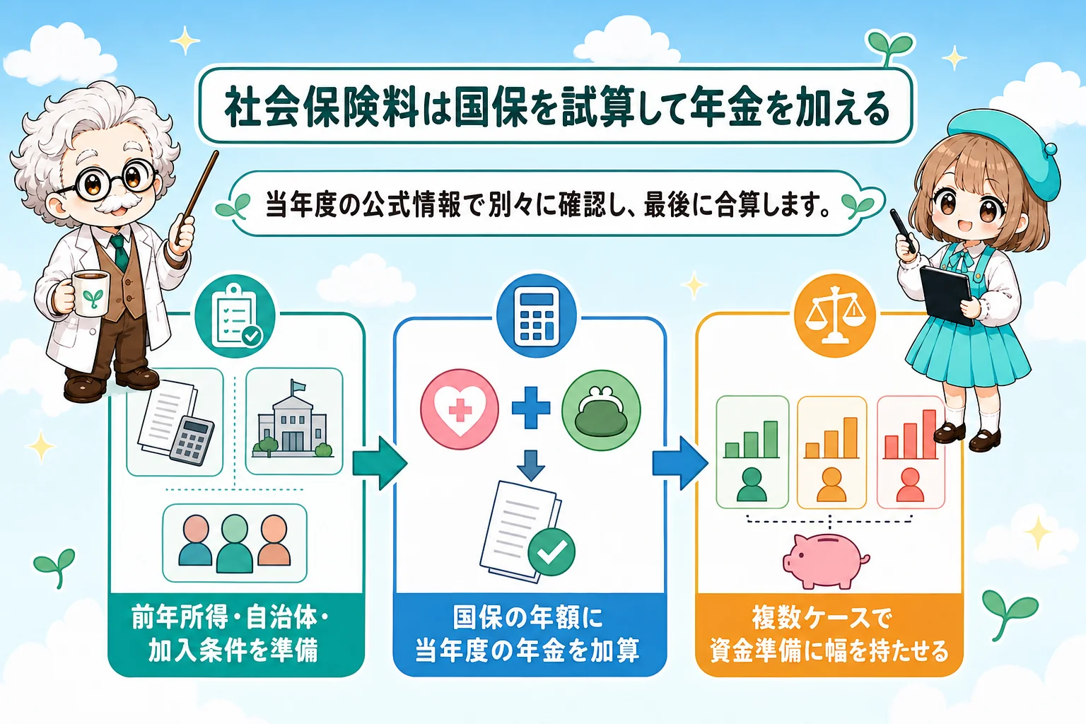 フリーランスの社会保険料はいくら?個人事業主(フリーランス)の年収別目安:社会保険料の計算手順を解説する個人事業主(フリーランス)向け図解