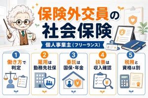 保険外交員の社会保険を解説する個人事業主（フリーランス）向け図解