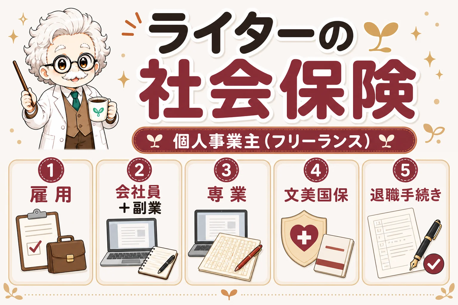 ライターの社会保険を解説する個人事業主（フリーランス）向け図解