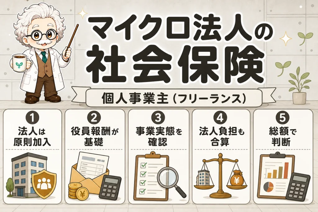 マイクロ法人の社会保険を解説する個人事業主（フリーランス）向け図解