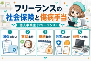 フリーランスの社会保険と傷病手当を解説する個人事業主（フリーランス）向け図解