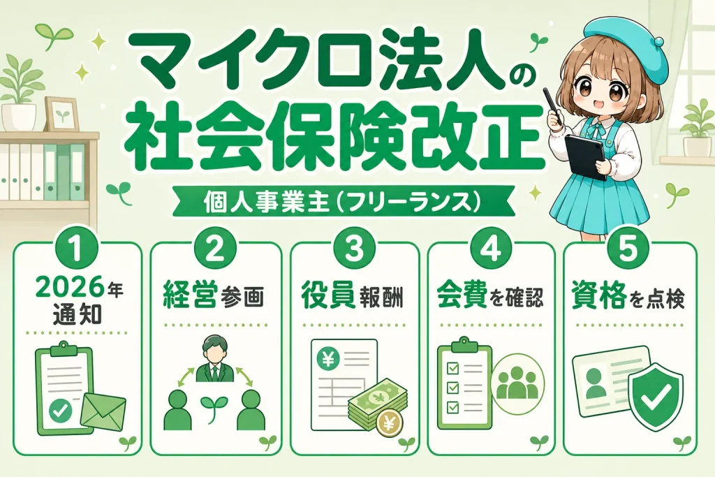マイクロ法人の社会保険改正を解説する個人事業主（フリーランス）向け図解
