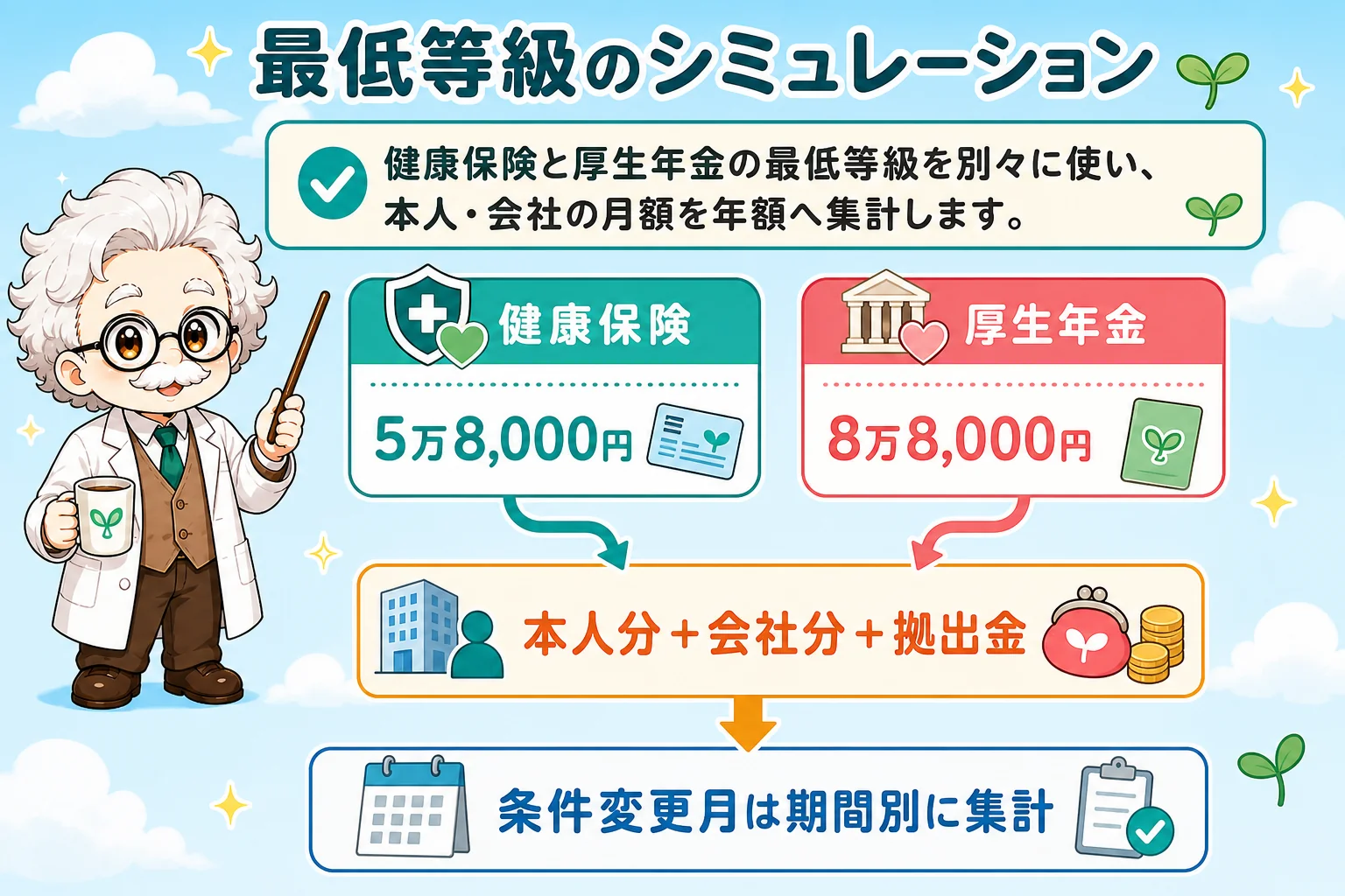 マイクロ法人の社会保険料計算：最低等級のシミュレーションを解説する個人事業主（フリーランス）向け図解