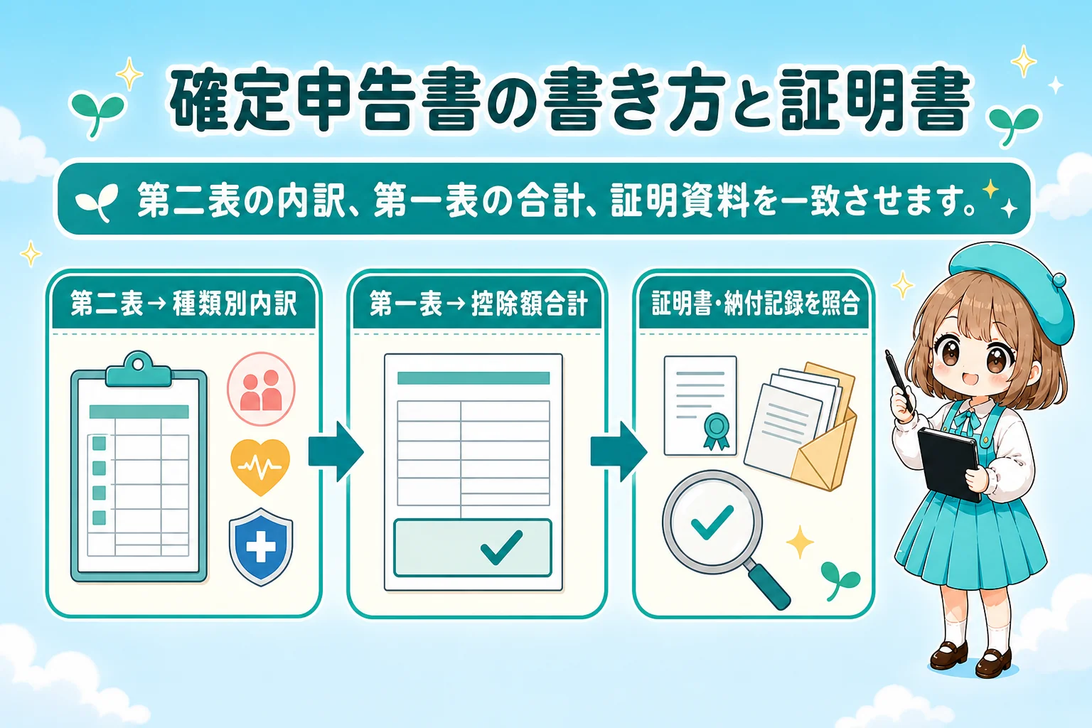 個人事業主の社会保険料控除:確定申告書の書き方と証明書を解説する個人事業主(フリーランス)向け図解