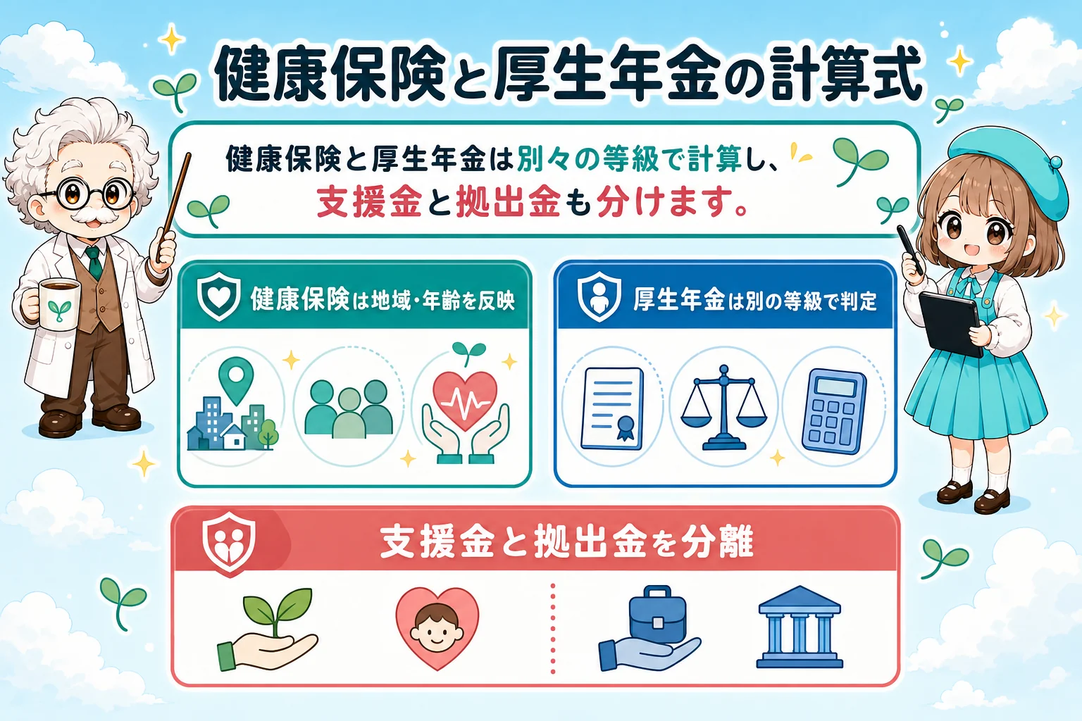 マイクロ法人の社会保険料計算：健康保険と厚生年金の計算式を解説する個人事業主（フリーランス）向け図解