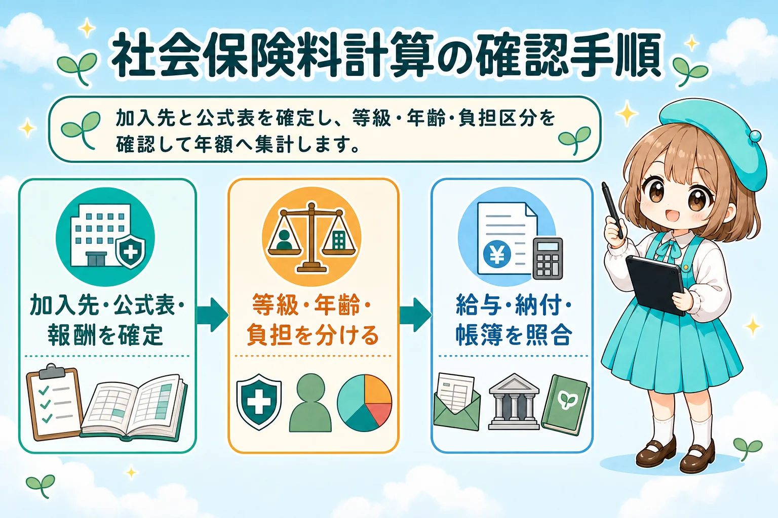 マイクロ法人の社会保険料計算：社会保険料計算の確認手順を解説する個人事業主（フリーランス）向け図解